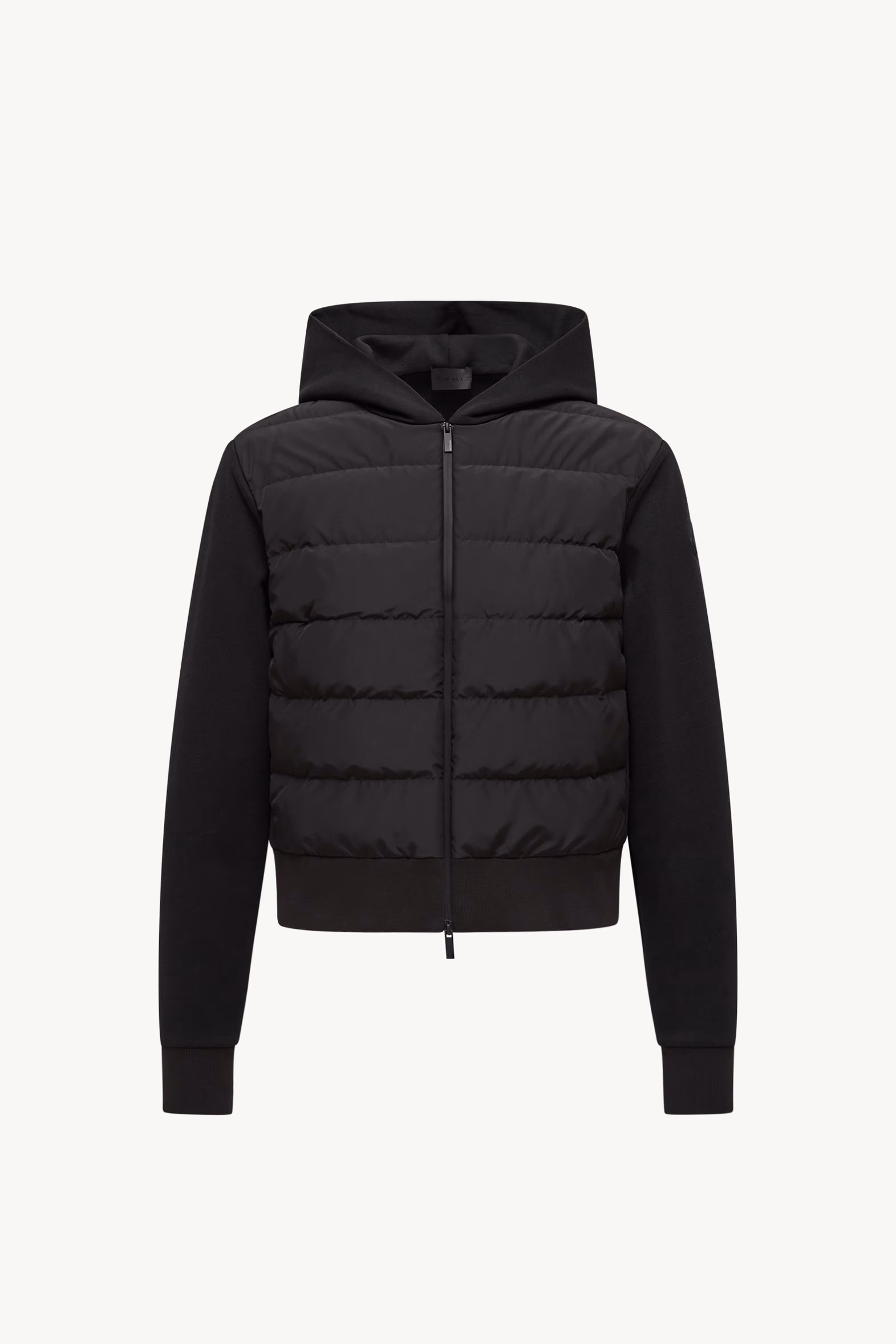 Padded Cotton Zip-Up Hoodie Women Black Moncler 2